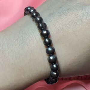 Elegant Black Pearl Stretch Bracelet